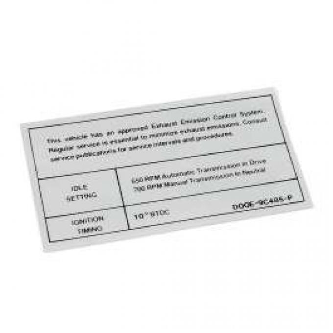 Decal - Exhaust Emission Control System