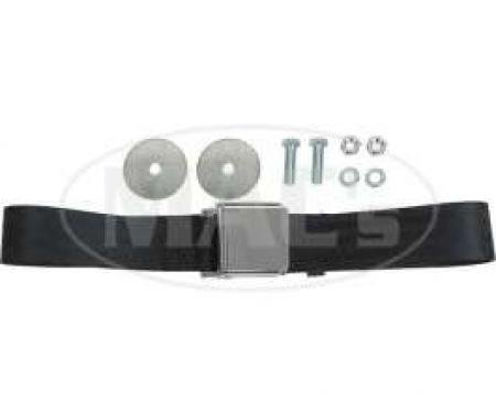 Seatbelt Solutions Chevrolet 1955-1957, Rear Universal Lap Belt, 60" with Chrome Lift Latch 1800601000 | Black