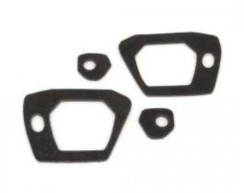 Outside Door Handle Pad Set - Black Rubber - Front and Rear - 4 Pieces
