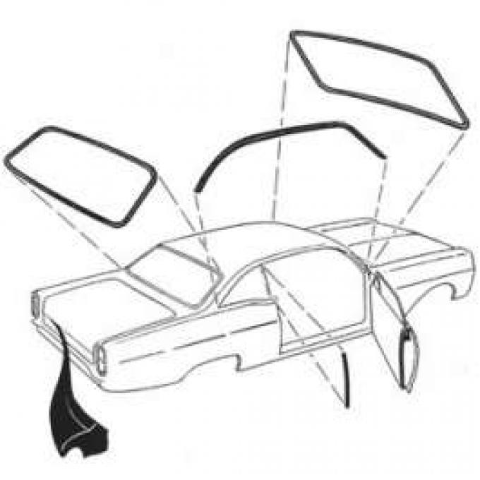 70/71 Ranchero Weatherstrip Kit-Chrome