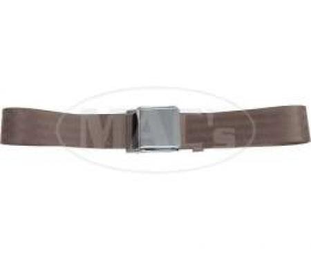 Seatbelt Solutions Chevrolet 1955-1957, Rear Universal Lap Belt, 60" with Chrome Lift Latch 1800603008 | Medium Beige