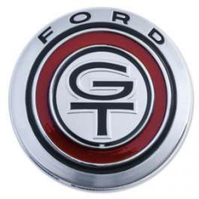Grille Emblem Assembly - Pressure Die-Cast Chrome With Black Painted Ford Lettering - GT