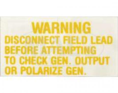 Voltage Regulator Warning Decal, Falcon, Fairlane, Galaxie, Ranchero, 1962-1969