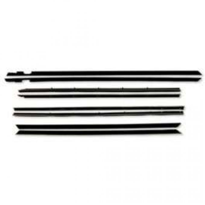 Belt Weatherstrip Kit - Round Stainless Steel Bead On Both Outer and Inner - 4 Pieces