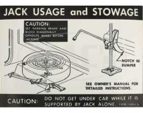 Jack Instruction Decal, Ranchero, 1968-1969