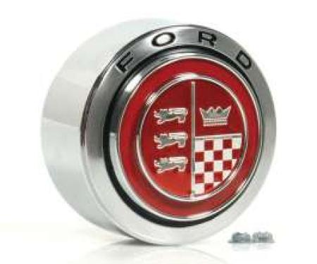 Grille Emblem Assembly - Pressure Die-Cast Chrome With Black Painted Ford Lettering - Except GT Models