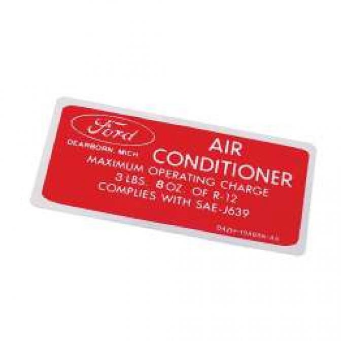 Air Conditioner Charge Decal