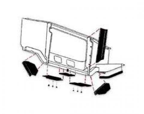 Right Side Radiator Air Deflector Seal - Without Air Conditioning - 352, 390 and 406