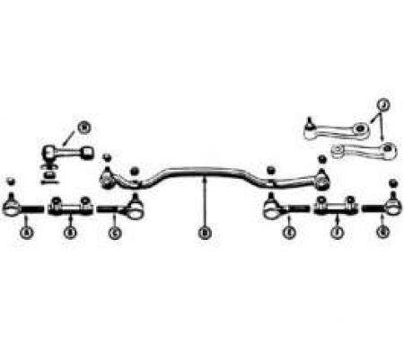 Tie Rod - Outer - Left - From 6-10-64 - With Power Steering - V8