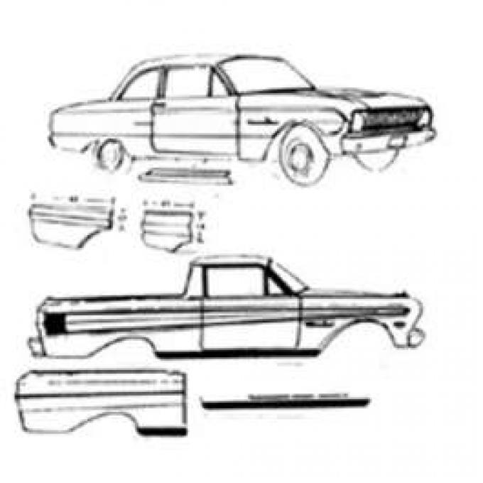 Rocker Panel, 2 Door, Left, Falcon, Ranchero, 1964-65