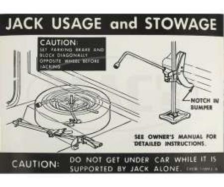 Jack Instruction Decal, Ranchero, 1968-1969