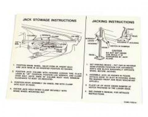 Jack Instructions Decal - C5AB-17093-H