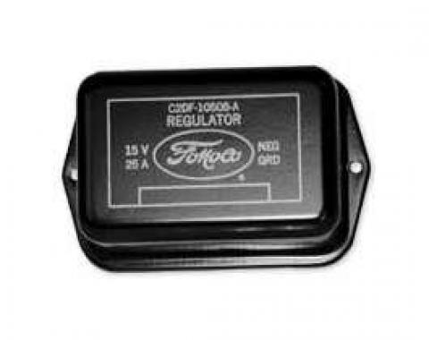 Voltage Regulator Cover - Black Cover With Blue Lettering