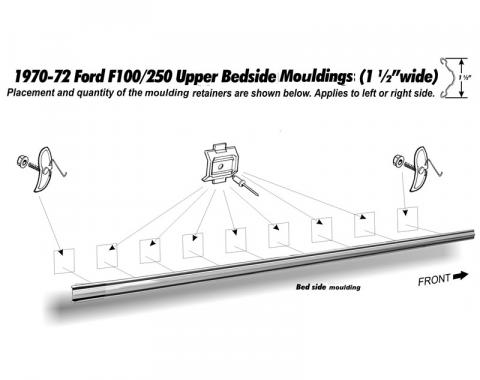 Dennis Carpenter Pickup Upper Long Bed Molding - 1970-72 Ford Truck     D0TZ-9929038-D