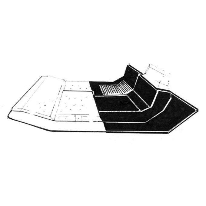 Dennis Carpenter Floor Mat - Rubber - 8" Hump - 1965-72 Ford Truck C5TZ-8113010-A