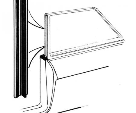 Dennis Carpenter Front Edge of Quarter Window Seal - 1961-63 Ford Car   C3AZ-6530146-PR