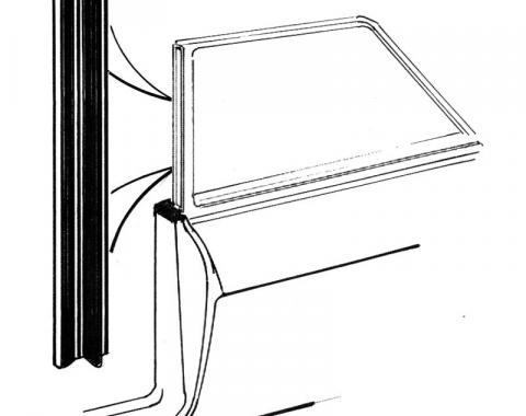 Dennis Carpenter Front Edge of Quarter Window Seal - 1961-63 Ford Car   C3AZ-6530146-PR