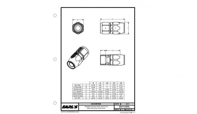 Earl's Swivel-Seal&reg; Hose End 800108ERL