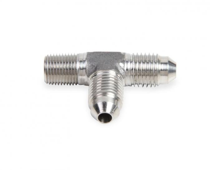 Earl's Male an -6 Tee to 1/4" NPT on Run, Stainless Steel SS982606ERL