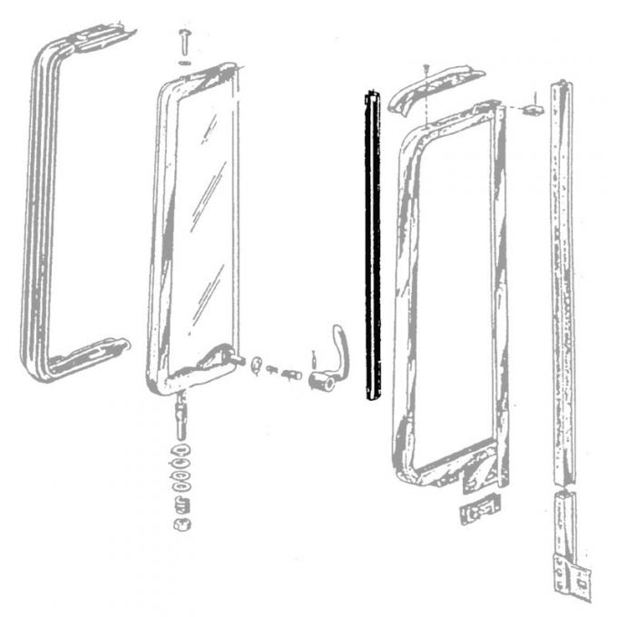 Dennis Carpenter Back Edge of Vent Window Seals - 2 & 4 Door Sedan - 1955-56 Ford Car   B5A-7021450-PR