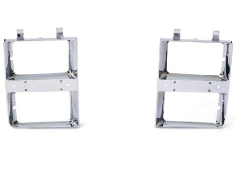 AMD Headlamp Bezels, Chrome, Dual Headlamp, Pair, 83-84 Chevy GMC CK Truck Blazer Jimmy Suburban 145-4083-6P