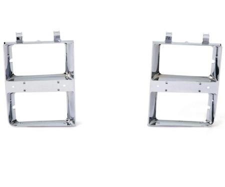 AMD Headlamp Bezels, Chrome, Dual Headlamp, Pair, 83-84 Chevy GMC CK Truck Blazer Jimmy Suburban 145-4083-6P
