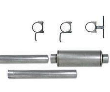 Pypes Turbo Back Exhaust System Single Side Exit 94-98 Ford 4 in Intermediate And Tail Pipe Muffler/Hardware Incl Tip Not Incl Natural Finish 409 Stainless Steel Exhaust STD010