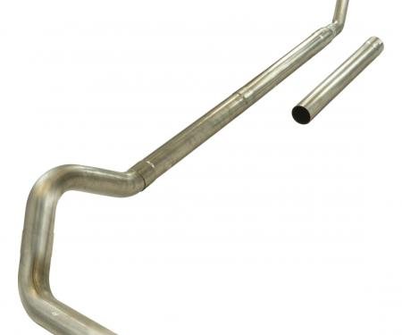 Pypes Turbo Back Exhaust System Single Side Exit 94-98 Ford 4 in Intermediate Hardware Incl Muffler Not Incl Natural Finish 409 Stainless Steel Exhaust STD010NM