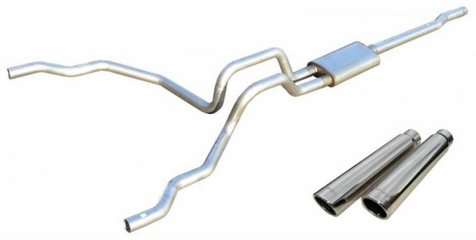 Pypes Violator Series Cat Back Exhaust System 98-03 Ford F150 Split Rear Dual Exit 3 in Intermediate And 2.5 in Tail Pipe Violator Muffler/Hardware/3.5 in Polished Tips Incl Exhaust SFT16V