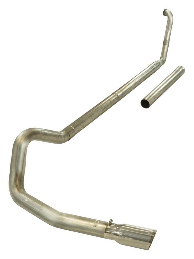 Pypes Turbo Back Exhaust System Single Side Exit 94-98 Ford 4 in Intermediate Hardware Incl Muffler Not Incl Natural Finish 409 Stainless Steel Exhaust STD010NM