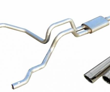 Pypes Violator Series Cat Back Exhaust System 98-03 Ford F150 Split Rear Dual Exit 3 in Intermediate And 2.5 in Tail Pipe Violator Muffler/Hardware/3.5 in Polished Tips Incl Exhaust SFT16V