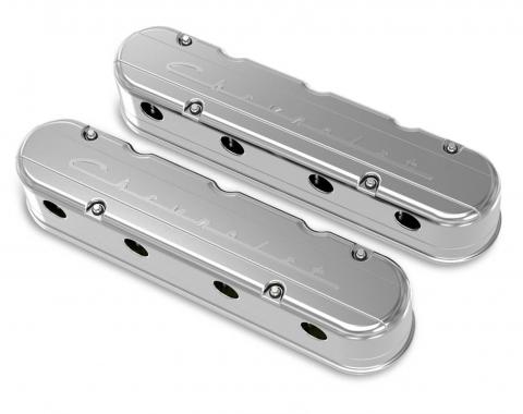 Holley 2-Piece "Chevrolet" Script Valve Cover, Gen III/IV LS, Polished 241-176