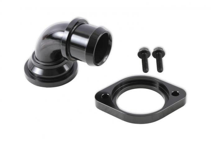 Holley Water Neck, Swivel 90 Degree Angle, Black 97-341