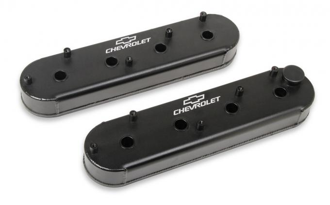 Holley GM Track Series Valve Covers, Small Block Chevrolet Gen III/IV, LS, Satin Black 241-294
