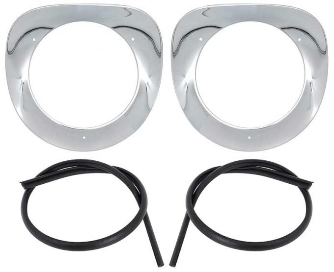 OER 1955-57 Chevy, GMC Pickup, Suburban, Headlight Bezels, Chrome, with Hardware CX1225