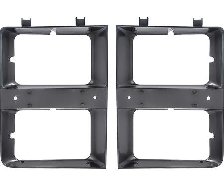OER 1983-84 Chevrolet, Pickup, Blazer, Suburban, Headlamp Bezels, Dual Headlamp, Dark Gray Metalic, RH & LH, Pair *T71148