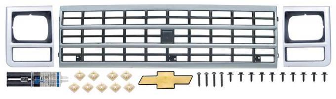 OER 1989-91 Chevrolet, R/V Model, Grill And Headlamp Bezel Set, Single Headlamps *881339