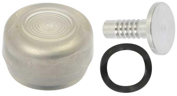 OER 1968-73 Ford Mustang, Window Crank Handle Knob Kit, Silver Clear 23352D