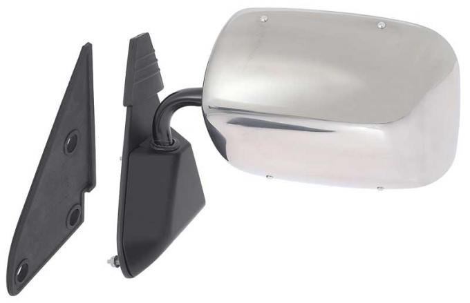 1988-02 Chevy, GMC Pickup, Blazer, Tahoe. Suburban, Outer Door Mirror, Stainless Steel, LH Driver Side