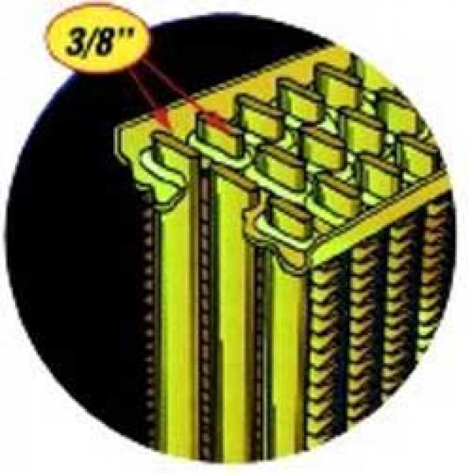 OER 1963-66 Chevrolet/GMC Truck L6 230 with AT 3 Row Copper/Brass Radiator (17-3/8" x 18-1/2" x 2" Core) CRD1733A