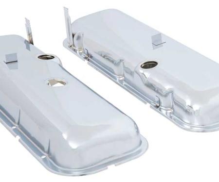 1965-91 Chevrolet, Valve Covers, 396-454 Big Block, With Baffles, Chrome