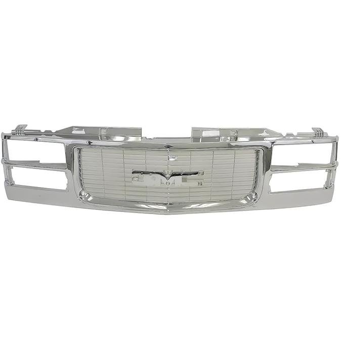 1994-99 GMC Pickup, Yukon, Suburban, Front Grill, All Chrome, Dual Composite Headlamps