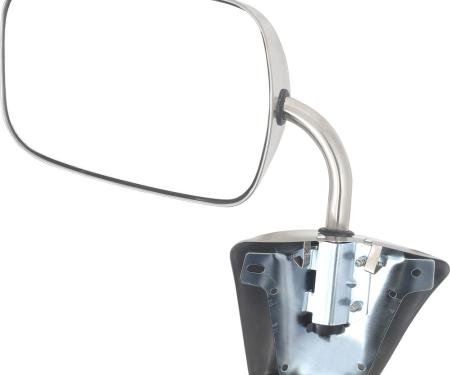 1973-91 Chevy, GMC Pickup, Blazer, Jimmy, Suburban, Outer Door Mirror, Manual, Stainless Steel, with Hardware, LH or RH, Each