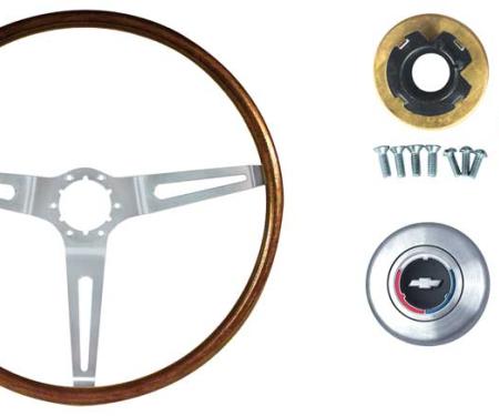 OER 1967-68 Chevrolet Car, 1967-72 Chevrolet Truck, Walnut Wood Steering Wheel Kit, 16" Diameter, N34 Option *R6532