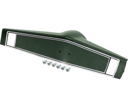 1969-70 Chevrolet, Steering Wheel Shroud, Dark Green With Silver Trim