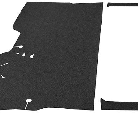 1947-55 Chevrolet, GMC Pickup, 1st Series, Regular Cab, Die-Cut Vinyl Flooring Kit, Vinyl, Standard Backing, w/ Stock Seat Riser, Automatic or 3-Speed Manual, Low Hump, 2WD, Black