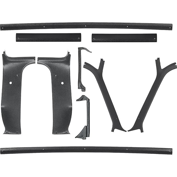 OER 1981-91 Chevrolet, GMC Pickup Truck, Interior Headliner Molding Set, Pillar Posts, Sides, Front & Rear Upper, 10 Piece Set, ABS and Steel Moldings *15257