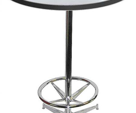 OER 2001-13 Style Mopar Omega Logo Pub Table With Chrome Base And Foot Rest MD673108