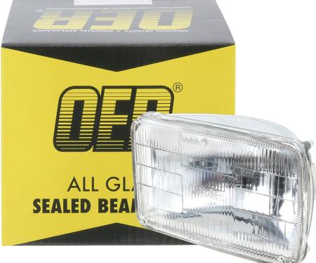 Headlamp Sealed Beam, 12 Volt, High Beam, 4" x 6" (100mm x 165mm), Rectangular, Halogen H4651