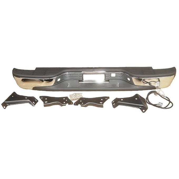 OER 1999-07 Chevrolet, GMC GMT800 Stepside Pickup Rear Step Bumper, With Brackets, Chrome T71273